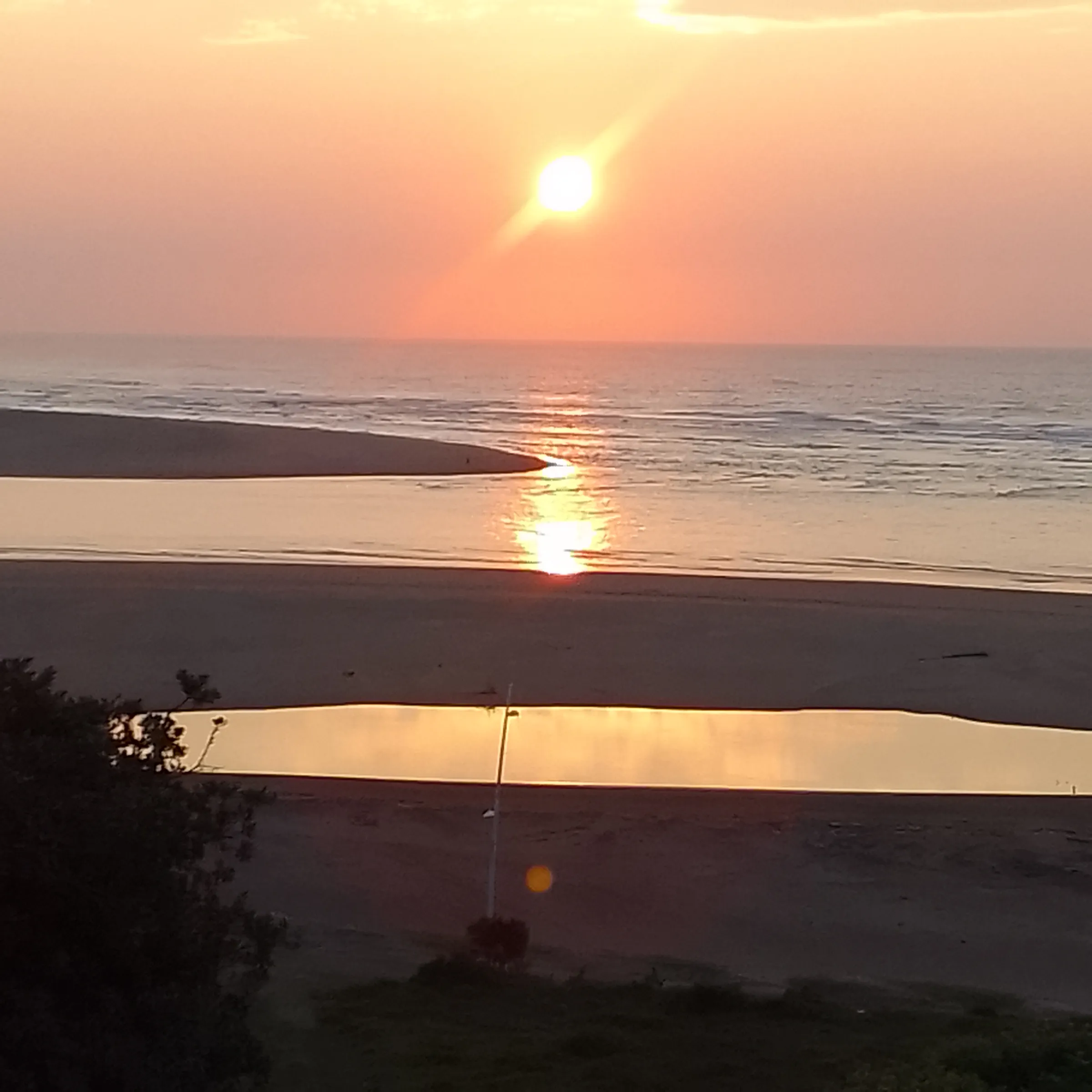 Sunrise over the Indian Ocean, seen from the course