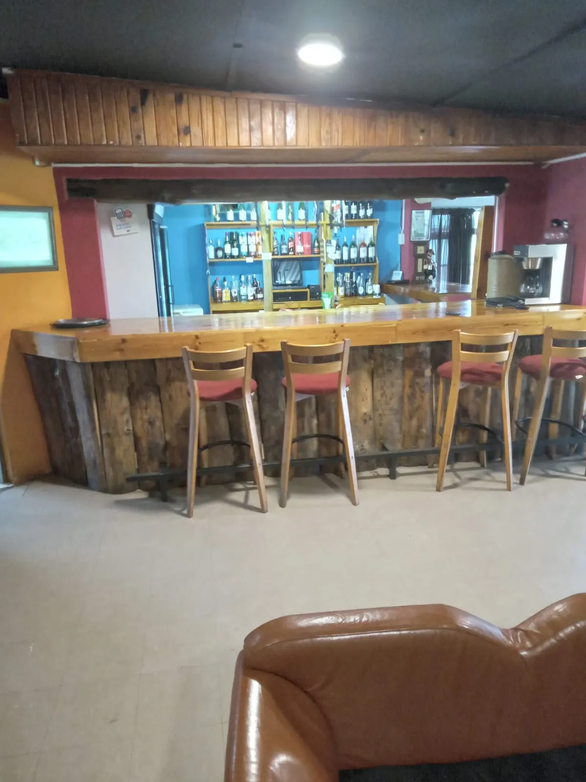Inside the clubhouse bar